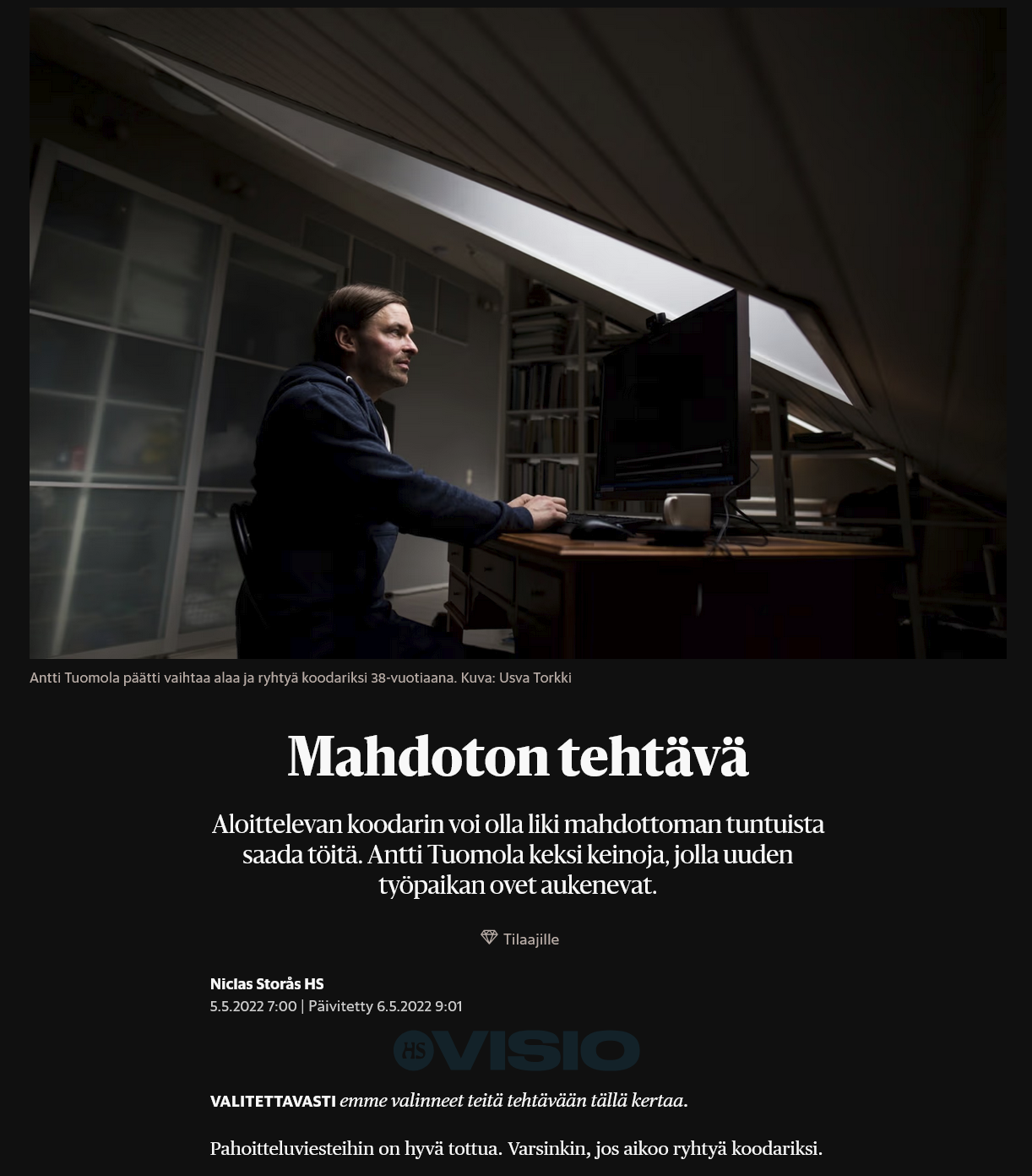 Sadat koodarit eivät saa töitä. Samaan aikaan puhutaan koodaripulasta - Helsingin Sanomat